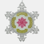 Elegant Victoriaans Klassic kerstboom Tin Sneeuwvlok Ornament (Voorkant)