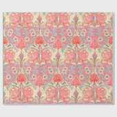 Elegant  Victoriaans Koraal Bloempatroon Cadeaupapier (Vlak)