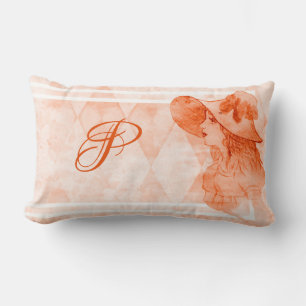Elegant  Victoriaans Lady Monogram Kussen