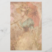 Elegant Victoriaans Lady Umbrella Stationery Briefpapier (Voorkant)