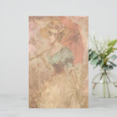 Elegant Victoriaans Lady Umbrella Stationery Briefpapier (Staand voorkant)