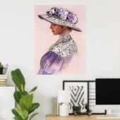Elegant Victoriaans Lavender Lady decor art poster (Thuiskantoor)