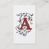 Elegant Victoriaans Letter A Monogram Visitekaartje (Achterkant)