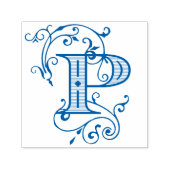 Elegant Victoriaans Letter P Monogram Initiaal Zelfinktende Stempel (Design)