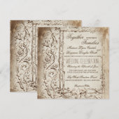 Elegant Victoriaans Lijst Rustic Wedding Invitatio Kaart (Voorkant / Achterkant)