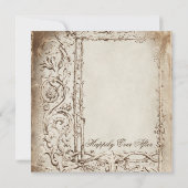 Elegant Victoriaans Lijst Rustic Wedding Invitatio Kaart (Achterkant)