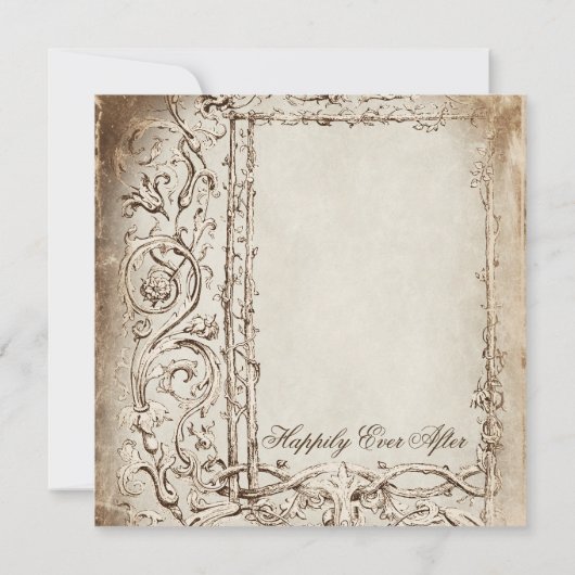 Elegant Victoriaans Lijst Rustic Wedding Invitatio Kaart (Achterkant)