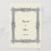 Elegant, Victoriaans Lijst, Vintage bruiloft Menu (Achterkant)