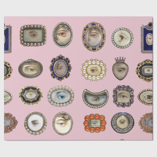Elegant Victoriaans Lover's Eye giftwrap in roze Cadeaupapier (Zoom)