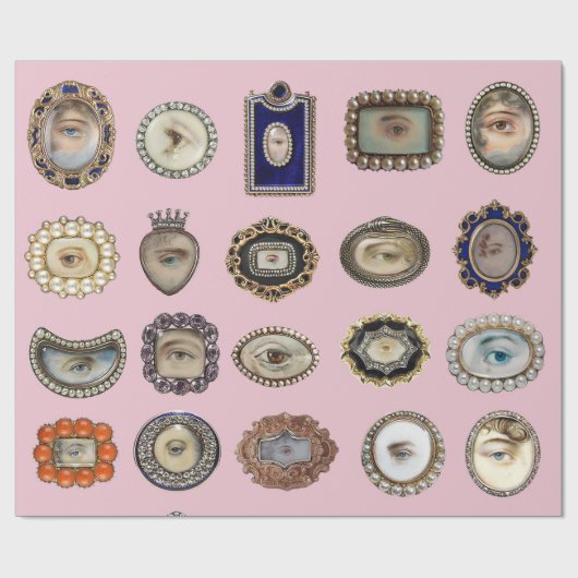 Elegant Victoriaans Lover's Eye giftwrap in roze Cadeaupapier (Vlak)