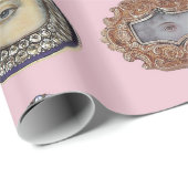 Elegant Victoriaans Lover's Eye giftwrap in roze Cadeaupapier (Rol Hoek)