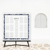 Elegant Victoriaans marineblauw damast zitschema Poster