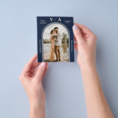 Elegant Victoriaans marineblauw huwelijk sparen de Flyer (Hand)