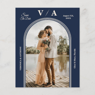 Elegant Victoriaans marineblauw huwelijk sparen de Flyer