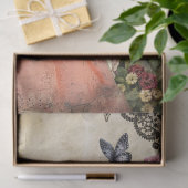 Elegant Victoriaans meisje in een bloementuin Tissuepapier (Geschenk)