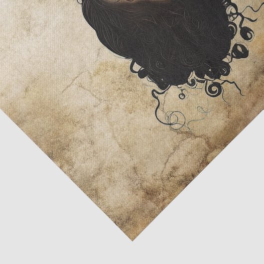 Elegant Victoriaans meisje in een bloementuin Tissuepapier (Detail)