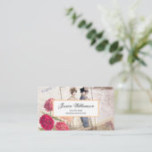 Elegant Victoriaans Mode Ephemera Collage Visitekaartje (Staand voorkant)