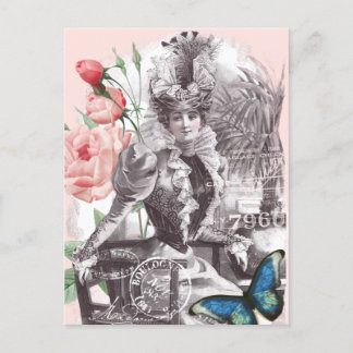 Elegant  Victoriaans Mode Vrouw Briefkaart