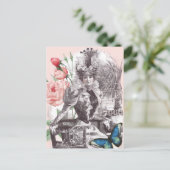 Elegant  Victoriaans Mode Vrouw Briefkaart (Staand voorkant)