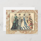 Elegant Victoriaans Modes Briefkaart (Voorkant / Achterkant)