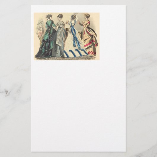 Elegant Victoriaans Modes Briefpapier (Voorkant)