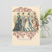 Elegant Victoriaans Modes voor dames Kaart (Staand voorkant)
