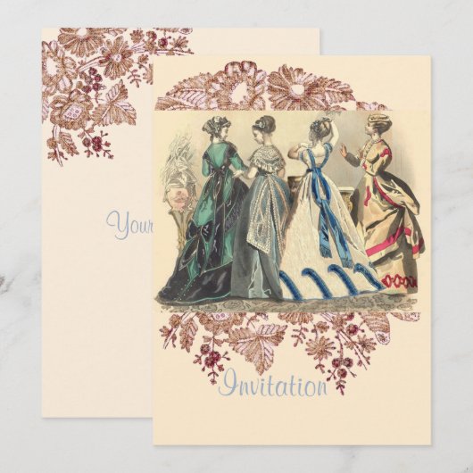 Elegant Victoriaans Modes voor dames Kaart (Voorkant / Achterkant)