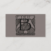 Elegant  Victoriaans monogram Letter B Bloem Visitekaartje (Achterkant)
