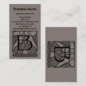 Elegant  Victoriaans monogram Letter B Bloem Visitekaartje (Voorkant / Achterkant)