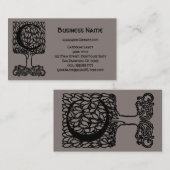 Elegant  Victoriaans monogram letter C, boom Visitekaartje (Voorkant / Achterkant)