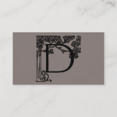 Elegant  Victoriaans monogram letter D, boom Visitekaartje (Achterkant)