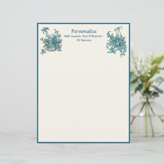 Elegant  Victoriaans Pansies Baby Blue Floral (Staand voorkant)