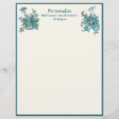 Elegant  Victoriaans Pansies Baby Blue Floral (Voorkant)