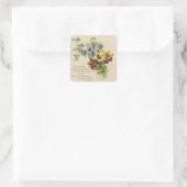 Elegant Victoriaans Pansy Flower Gedicht Sticker (Tas)