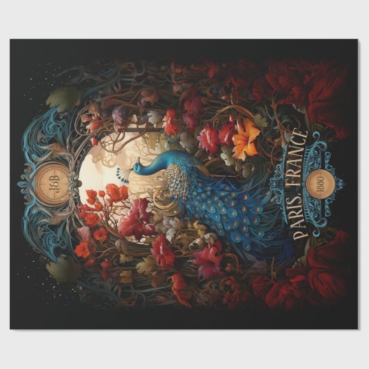 Elegant  Victoriaans Peacock Romantisch Cadeaupapier (Vlak)