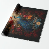Elegant  Victoriaans Peacock Romantisch Cadeaupapier (Uitgerold)
