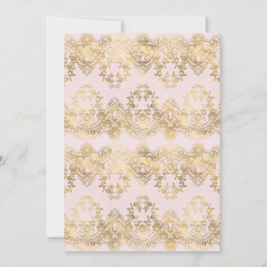 ELEGANT VICTORIAANS PINK GOLD EN WITTE KAART (Achterkant)