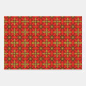 Elegant Victoriaans Quilt Red, Blue, Gold set Inpakpapier Vel (Voorkant 3)