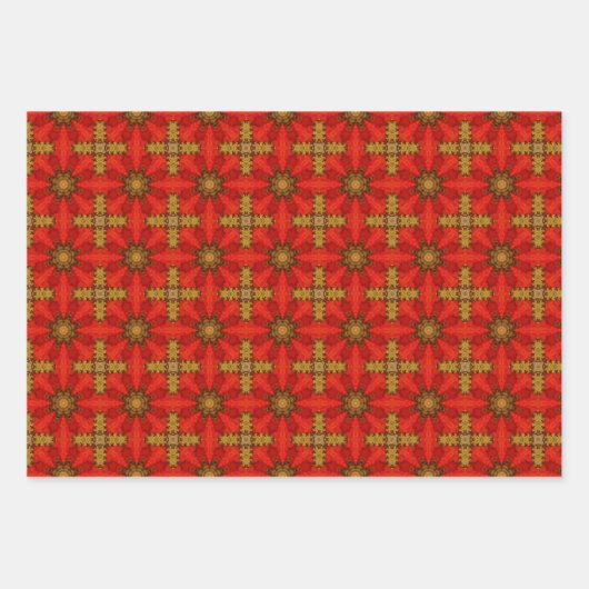 Elegant Victoriaans Quilt Red, Blue, Gold set Inpakpapier Vel (Voorkant 3)