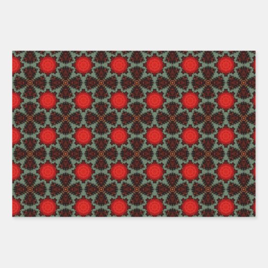 Elegant Victoriaans Quilt Red, Blue, Gold set Inpakpapier Vel (Voorkant 2)