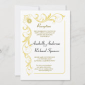 Elegant Victoriaans Receptie Weddenschap Kaart (Voorkant)