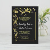 Elegant Victoriaans Receptie Weddenschap Kaart (Staand voorkant)