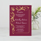 Elegant Victoriaans Receptie Weddenschap Kaart (Staand voorkant)