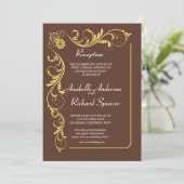 Elegant Victoriaans Receptie Weddenschap Kaart (Staand voorkant)