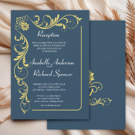 Elegant Victoriaans Receptie Weddenschap Kaart