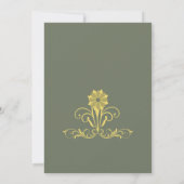 Elegant Victoriaans Receptie Weddenschap Kaart (Achterkant)