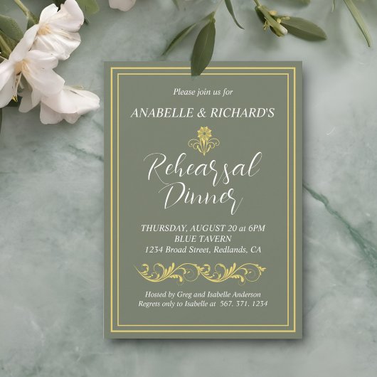 Elegant Victoriaans repetitief Dinner Kaart