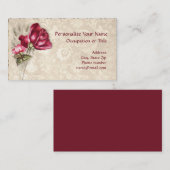 Elegant  Victoriaans rode roodroos Uniek  Visitekaartje (Voorkant / Achterkant)