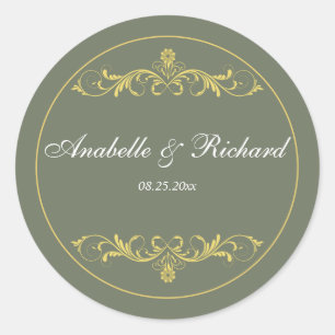 Elegant Victoriaans Ronde Sticker