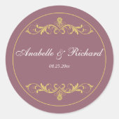 Elegant Victoriaans Ronde Sticker (Voorkant)